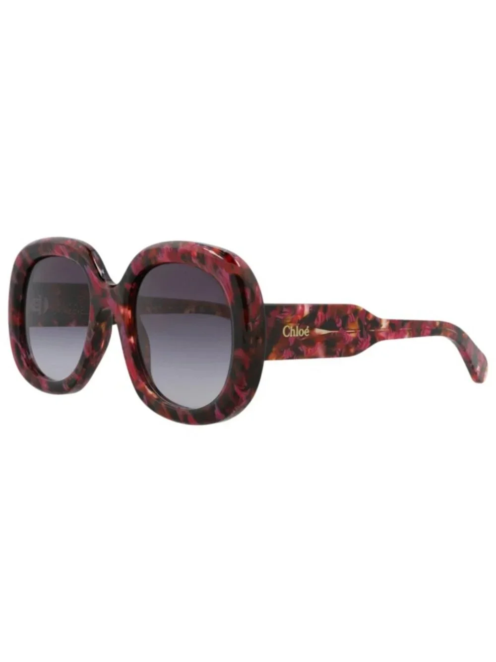 New Chloé Women's Sunglasses Square Rectangle Recycled Acetate Frame Havana Grey